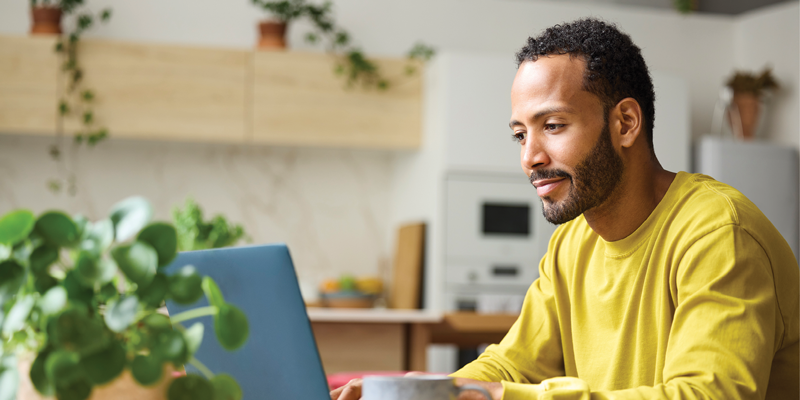 A man using a laptop